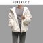 Forever21 เสื้อเฟอร์กันหนาว หมวกฮู้ด เสื้อขน แบรนด์ forever21 (FLUFFY COAT) ขาว