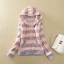 เสื้อกันหนาว แต่งหมวกฮูท ขนฟู ลายทาง ชมพูม่วงอ่อน ซิบหน้า สีหวาน ใสๆคะ Size M