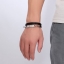 สร้อยข้อมือแฟชั่น ผู้ชาย ผู้หญิง ใส่เป็นคู่ สามารถ laser ชื่อ ได้ สร้อยข้อมือ สายหนังถัก 3 ชั้น ใส่เท่ ๆ 341250