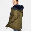 BERSHKA เสื้อโค้ท โค้ทฮูท กันหนาว เสื้อparka ฮูท กันหนาวสีเขียว แบรนด์เนมBERSHKA แต่งเฟอร์ สีน้ำเงิน ซับขนอุ่นน้ำเงิน งานสวย มากคะ Size S/M/L/2L/3L สำเนา สำเนา เขียวเฟอร์น้ำเงิน