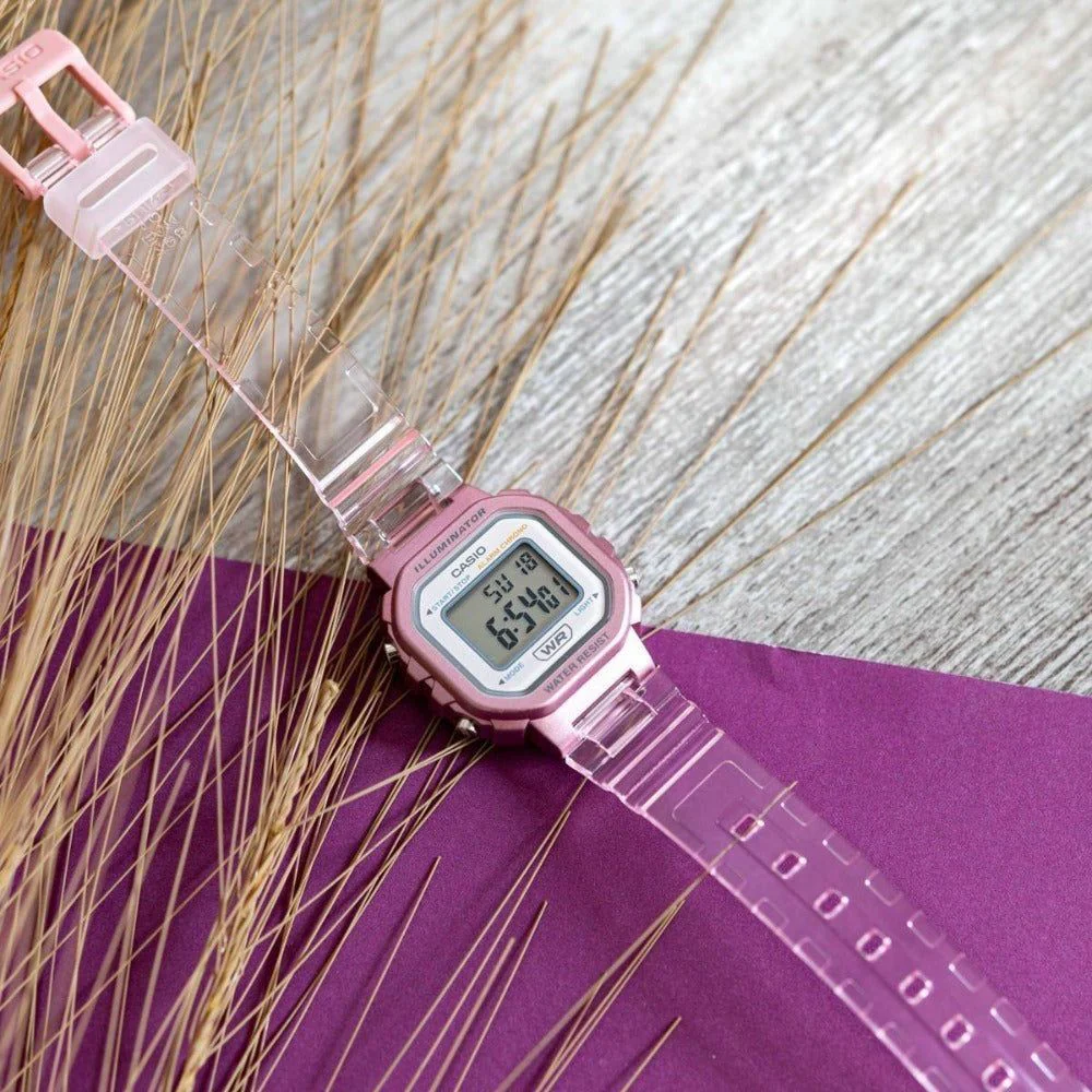 CASIO นาฬิกาคาสิโอ นาฬิกาข้อมือ นาฬิกากันน้ำ นาฬิกาของแท้ ประกันศูนย์ CMG 1 ปี รุ่น LA-20WHS-4A นาฬิกาสีชมพู